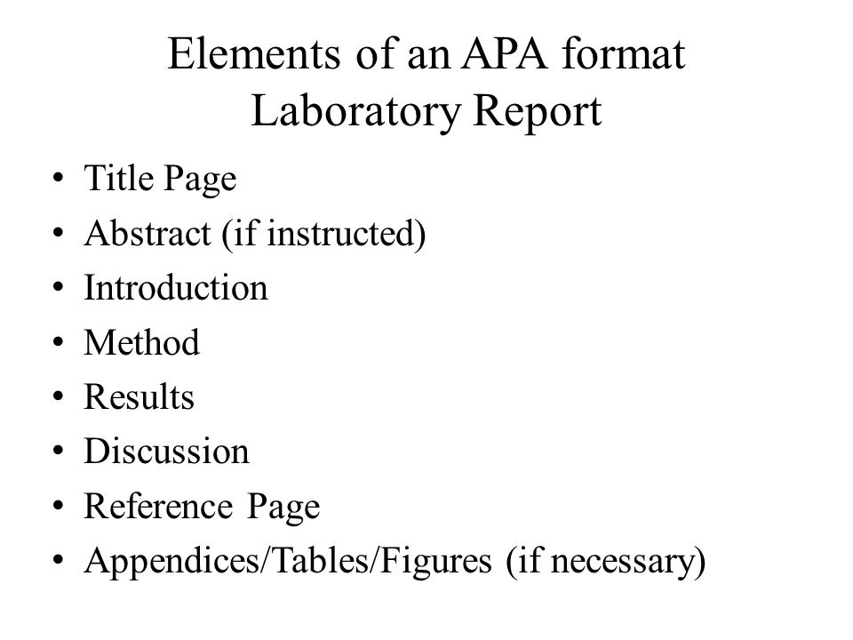What Is the APA Lab Report Format?